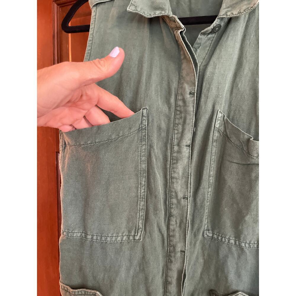 YFB Young Broke Fabulous Hudson Linen Blend Marine Green Utility style M - Picture 3 of 7